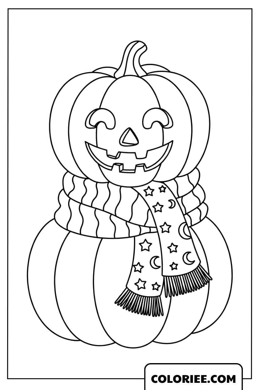 Le Bonhomme Citrouille à l’Écharpe d’Automne Douce