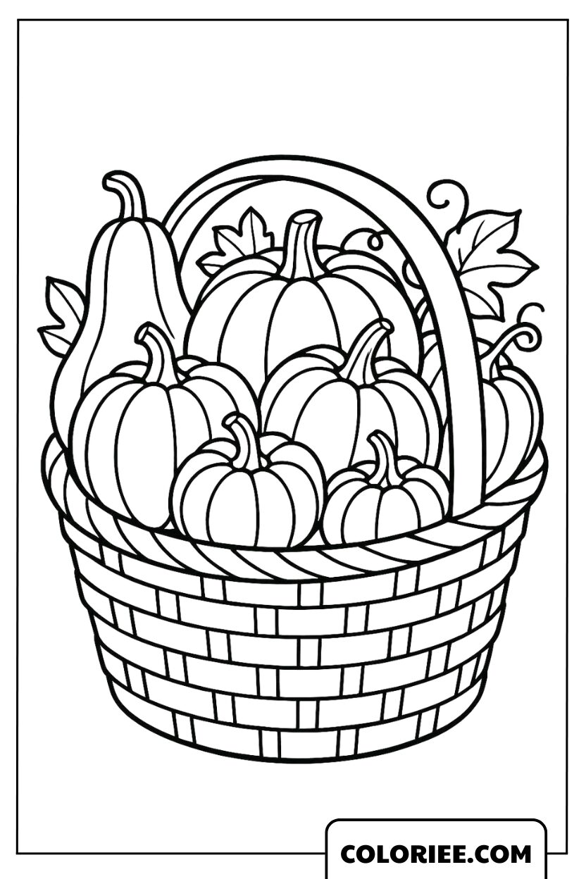 Le Panier de Citrouilles d’Automne aux Mille Couleurs