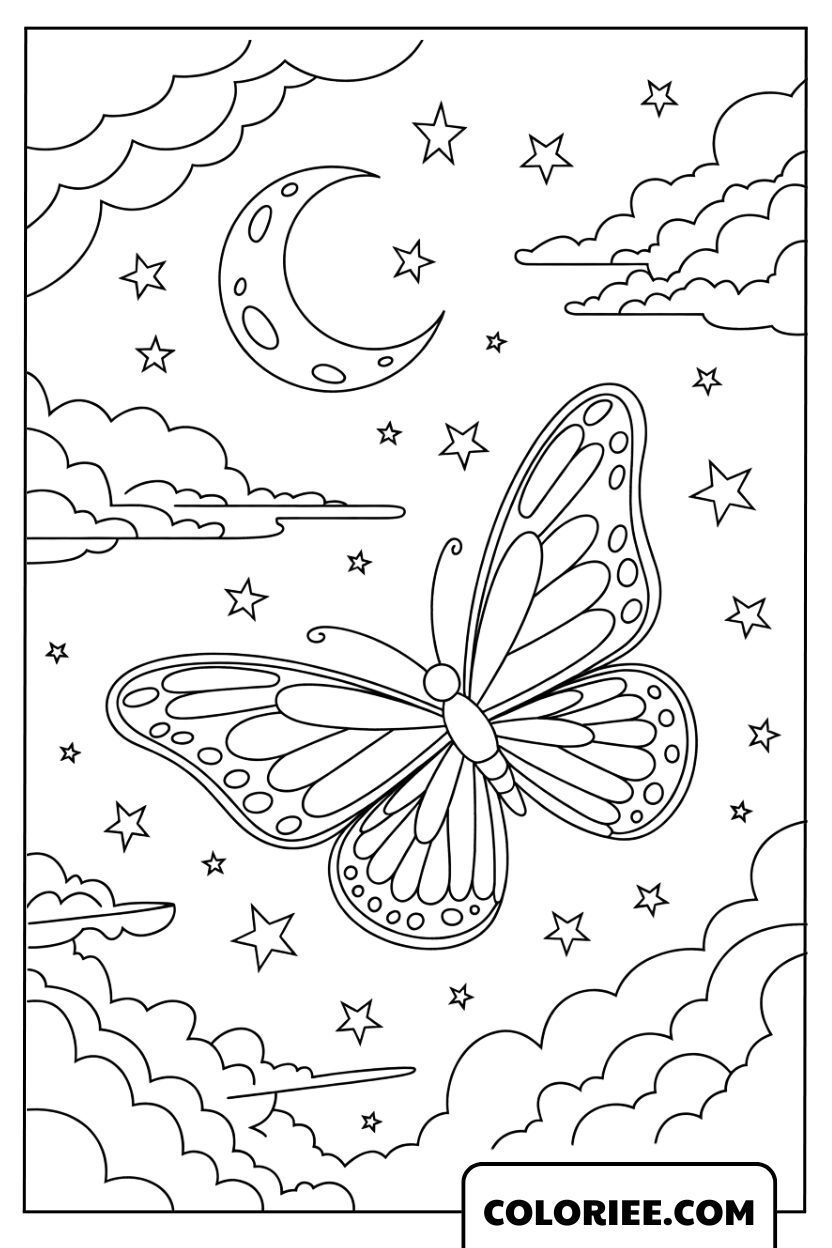Le Papillon Nocturne sous le Ciel Étoilé
