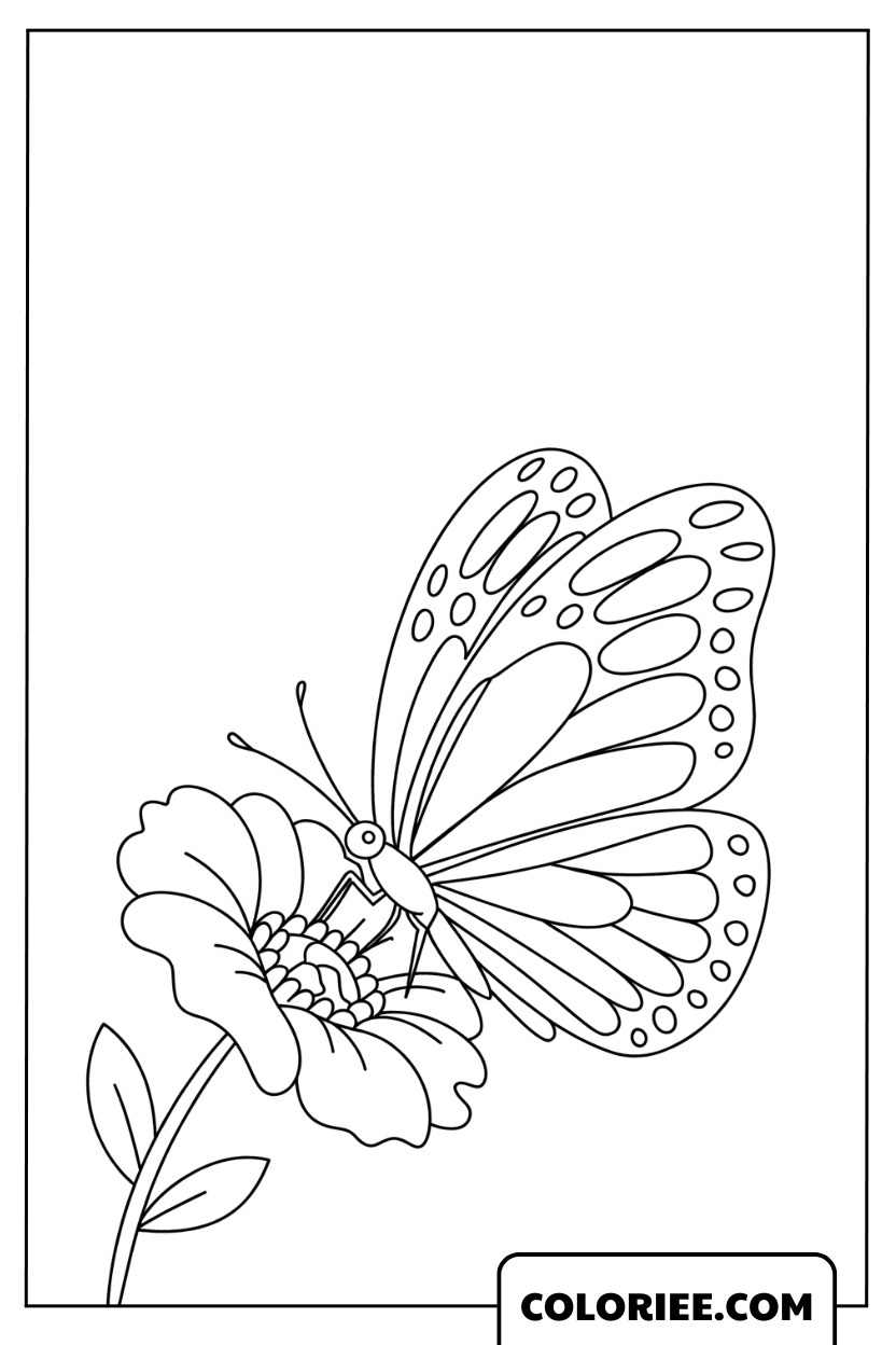 Le Papillon Posé sur la Fleur Délicate