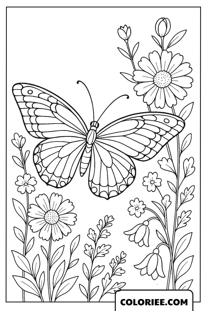 Le Papillon au Cœur du Jardin Fleurissant