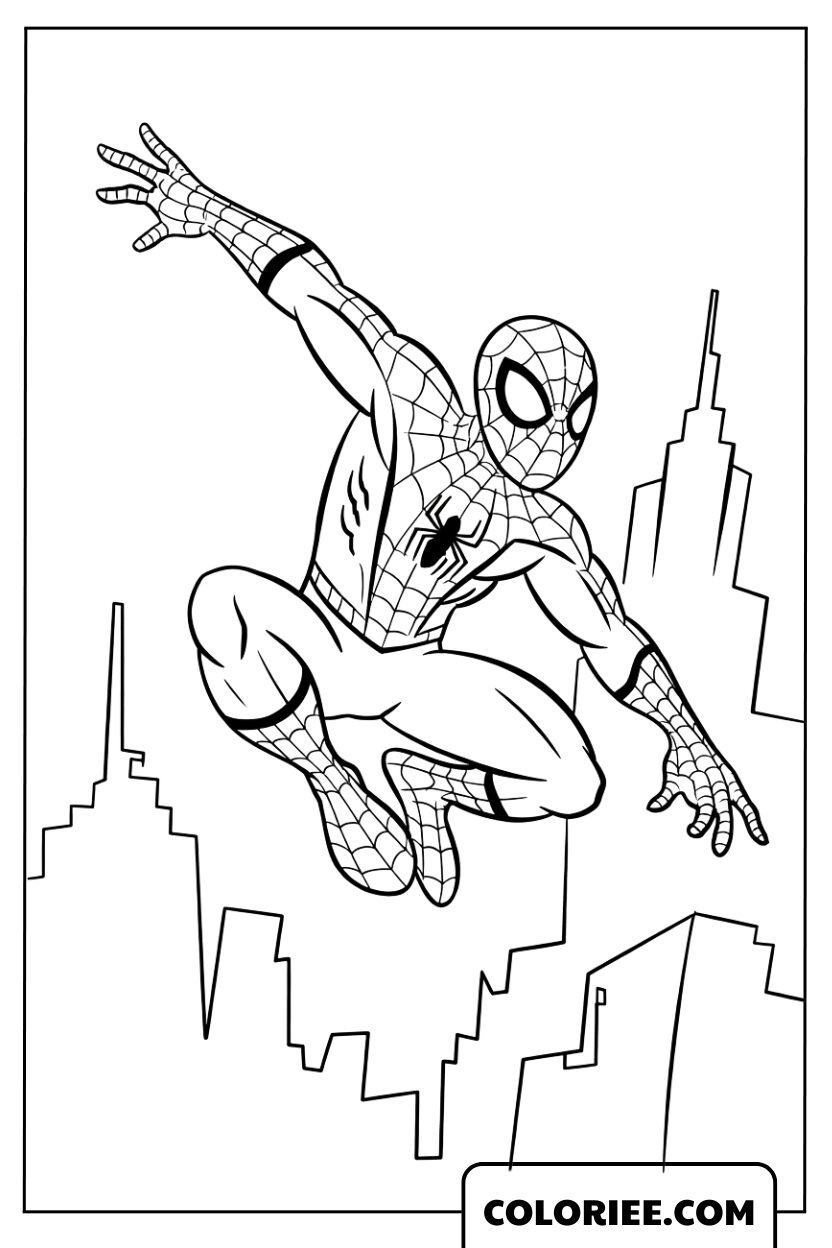 Le Saut Héroïque de Spiderman au Cœur de la Ville