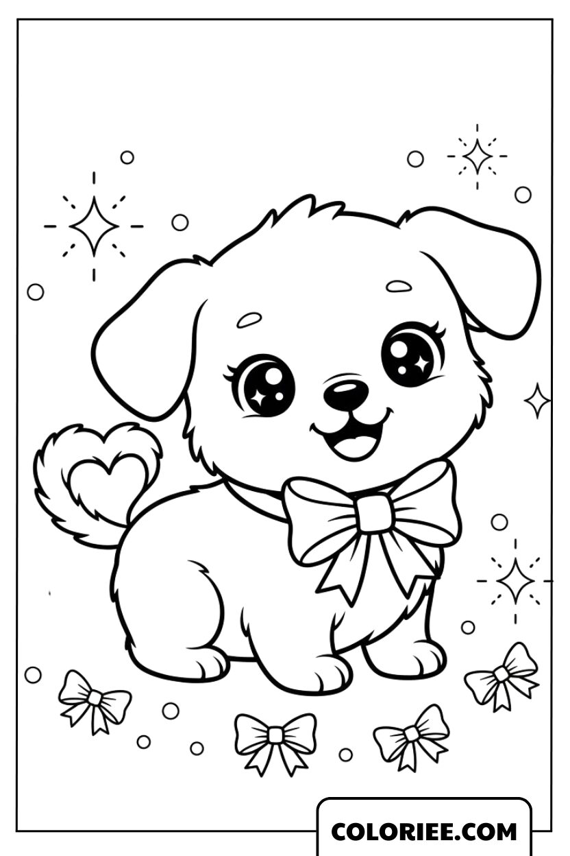 Le chiot au nœud papillon et aux étoiles scintillantes