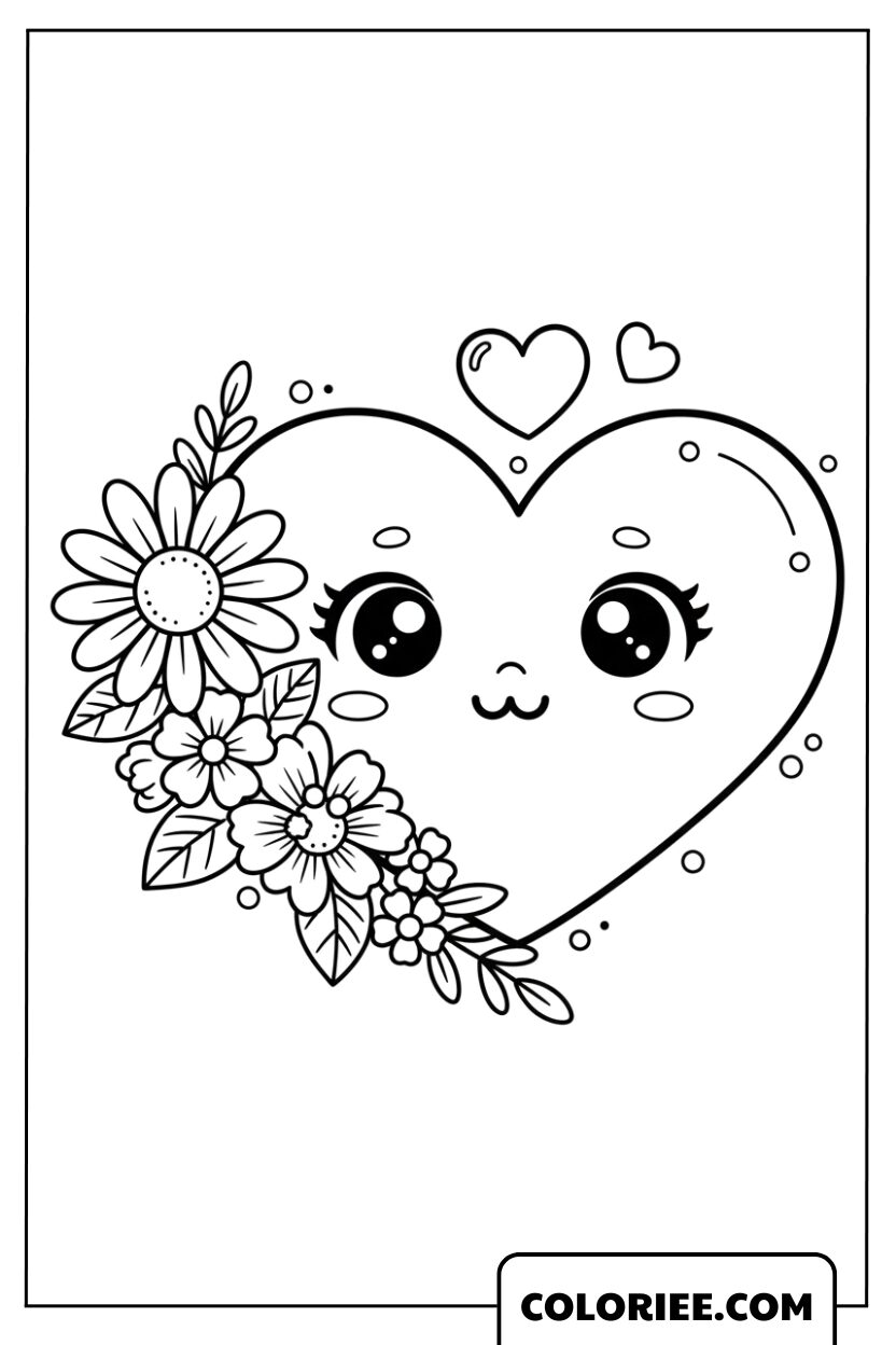 Le cœur fleuri au sourire tendre