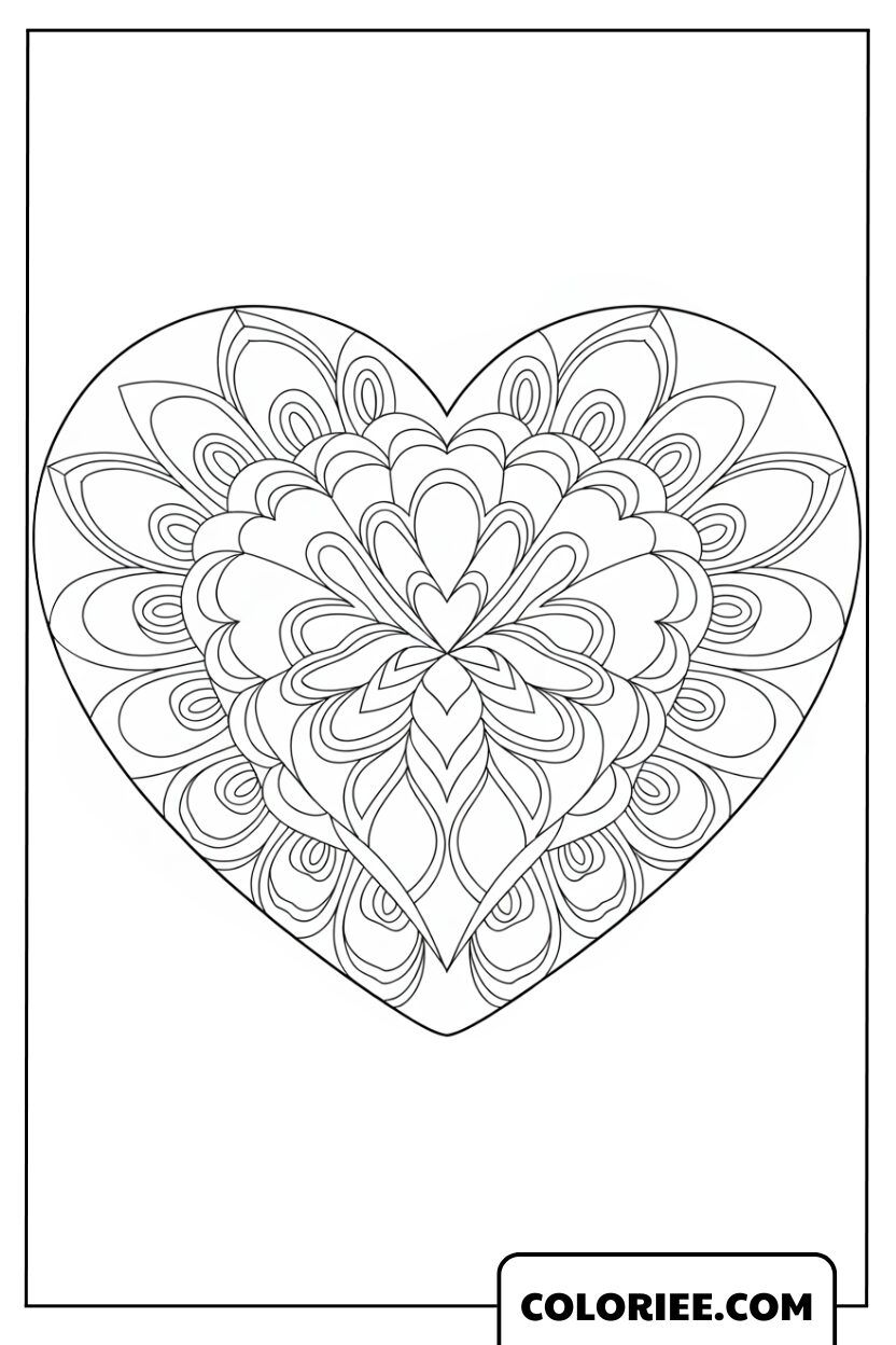 Le cœur mandala artistique