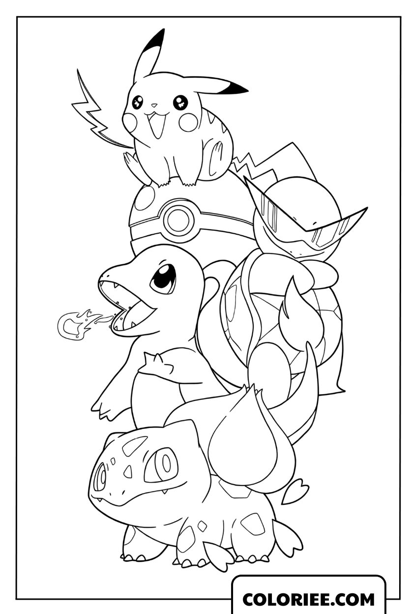 Le monde légendaire des Pokémon avec Pikachu et ses am