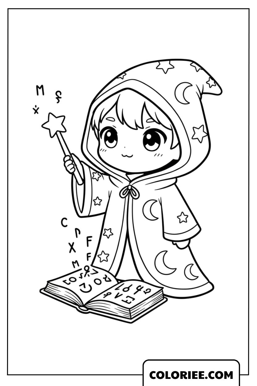 Le petit magicien avec sa baguette magique