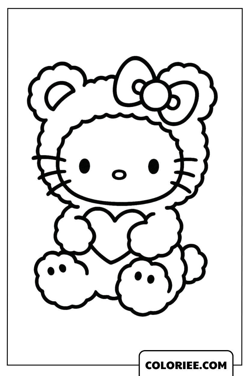 Le petit ours Kitty tout doux à câliner