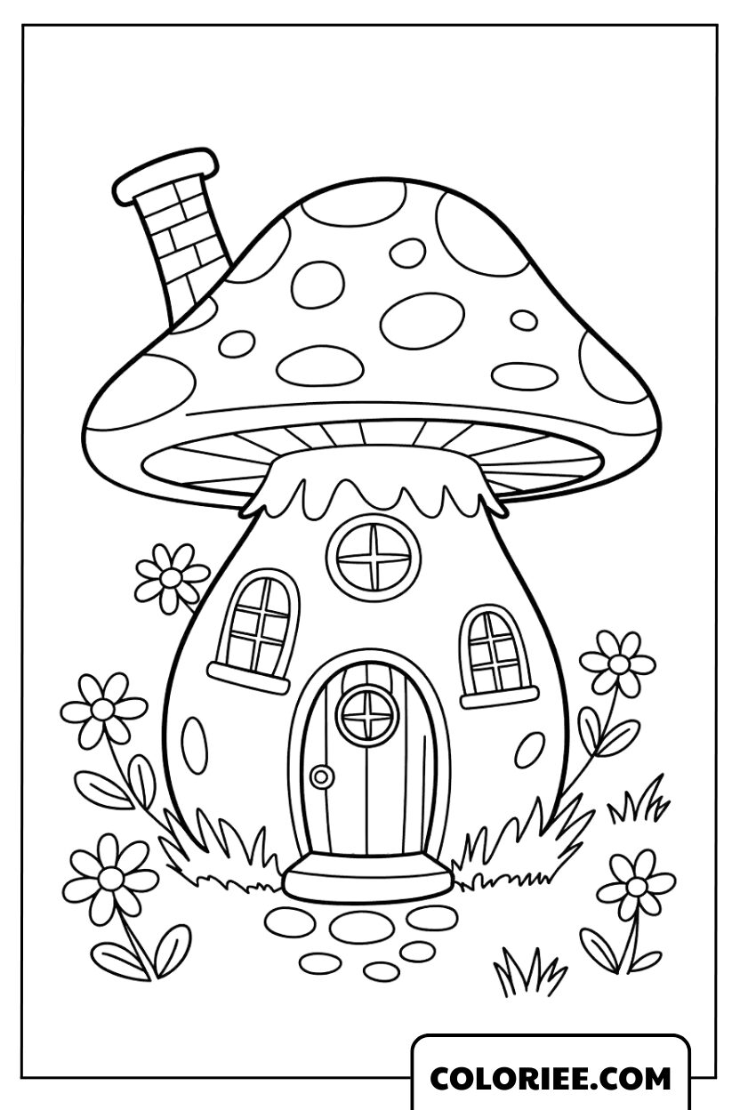 Maison Champignon Mignonne au Jardin Enchanté