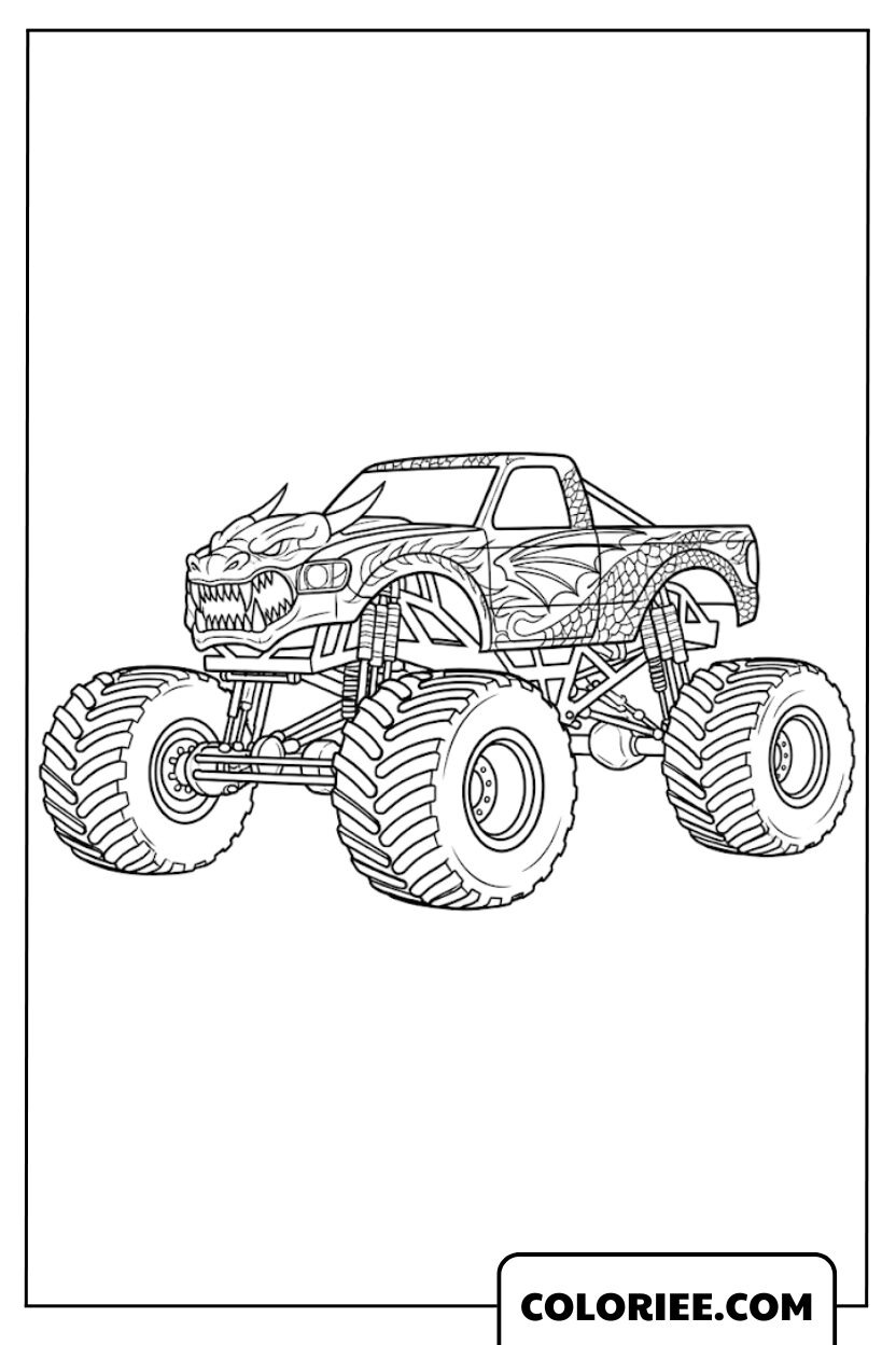 Monster Truck dragon puissant aux roues géantes