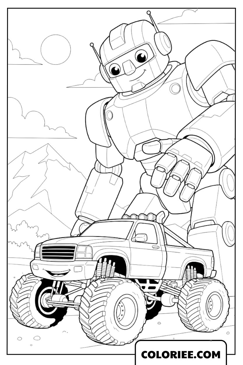 Monster Truck face au robot géant