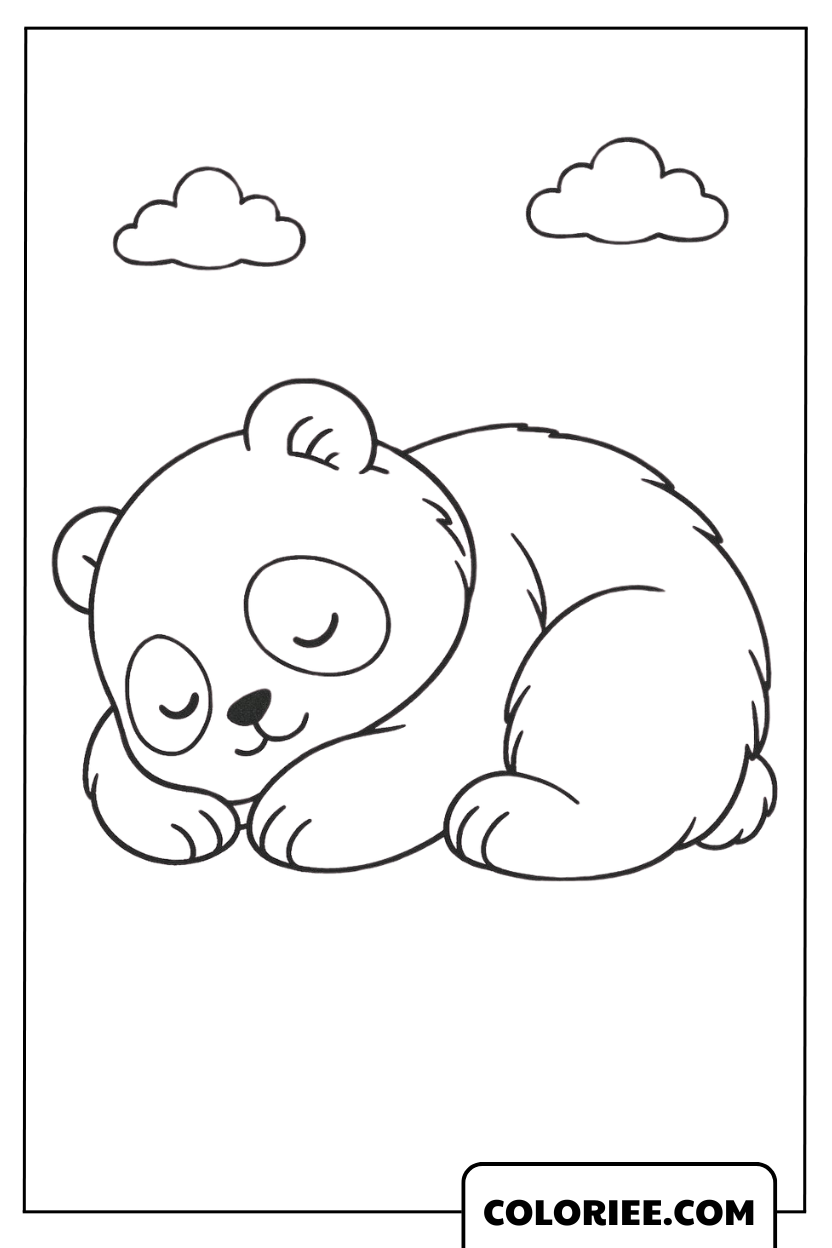 Panda endormi sous un ciel paisible