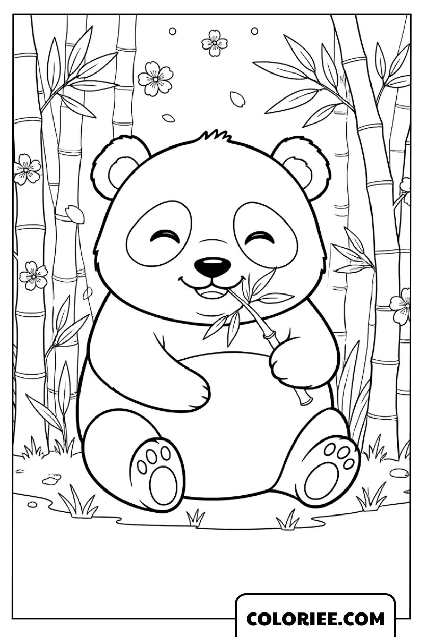 Panda heureux au cœur de la forêt de bambous