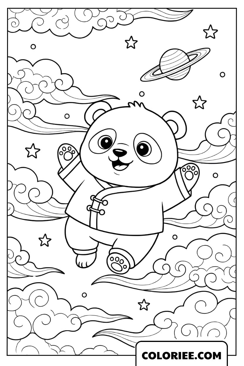 Panda volant au cœur de la galaxie magique
