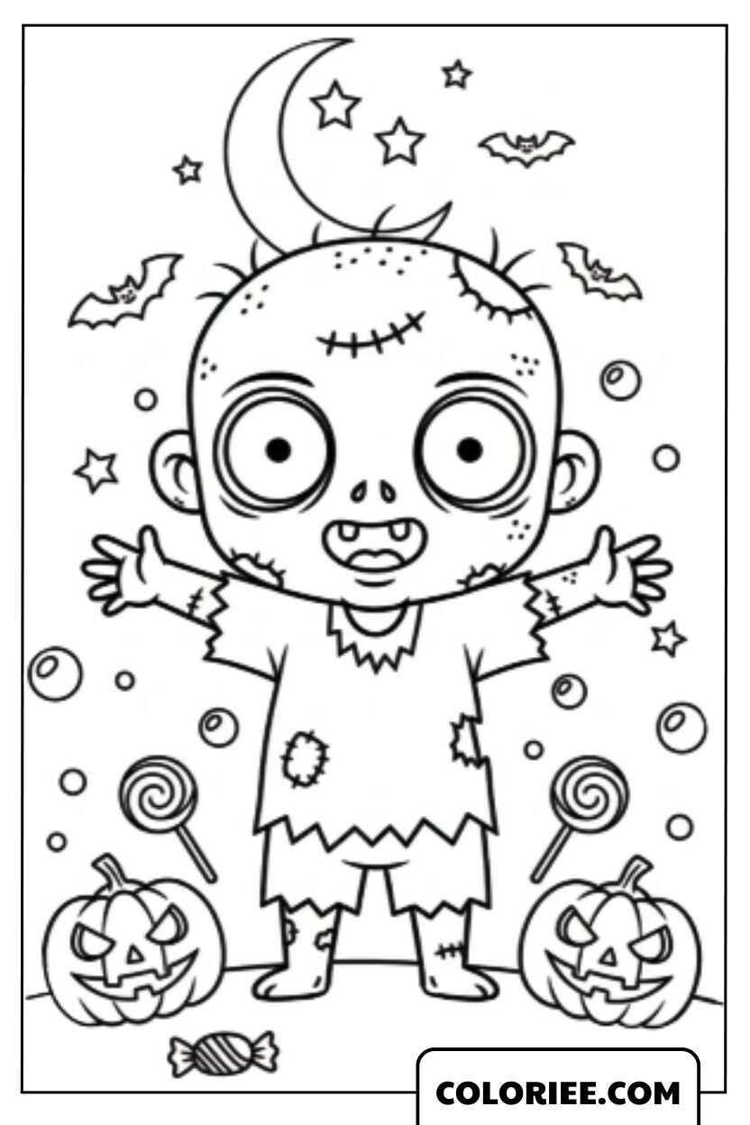 Petit Zombie Réveillé dans la Nuit d’Halloween