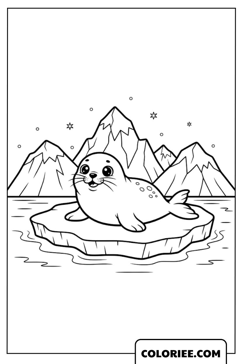 Phoque se reposant sur un bloc de glace