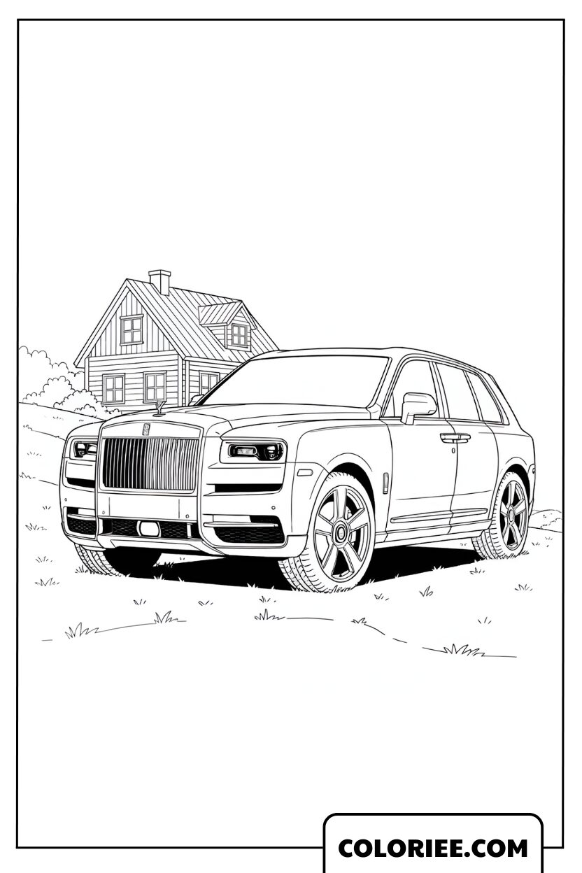SUV de Luxe devant le Chalet Montagnard