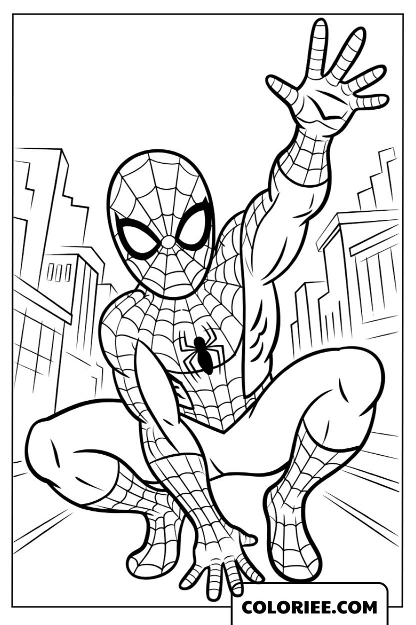 Spider-Man en Action sur les Toits de la Ville