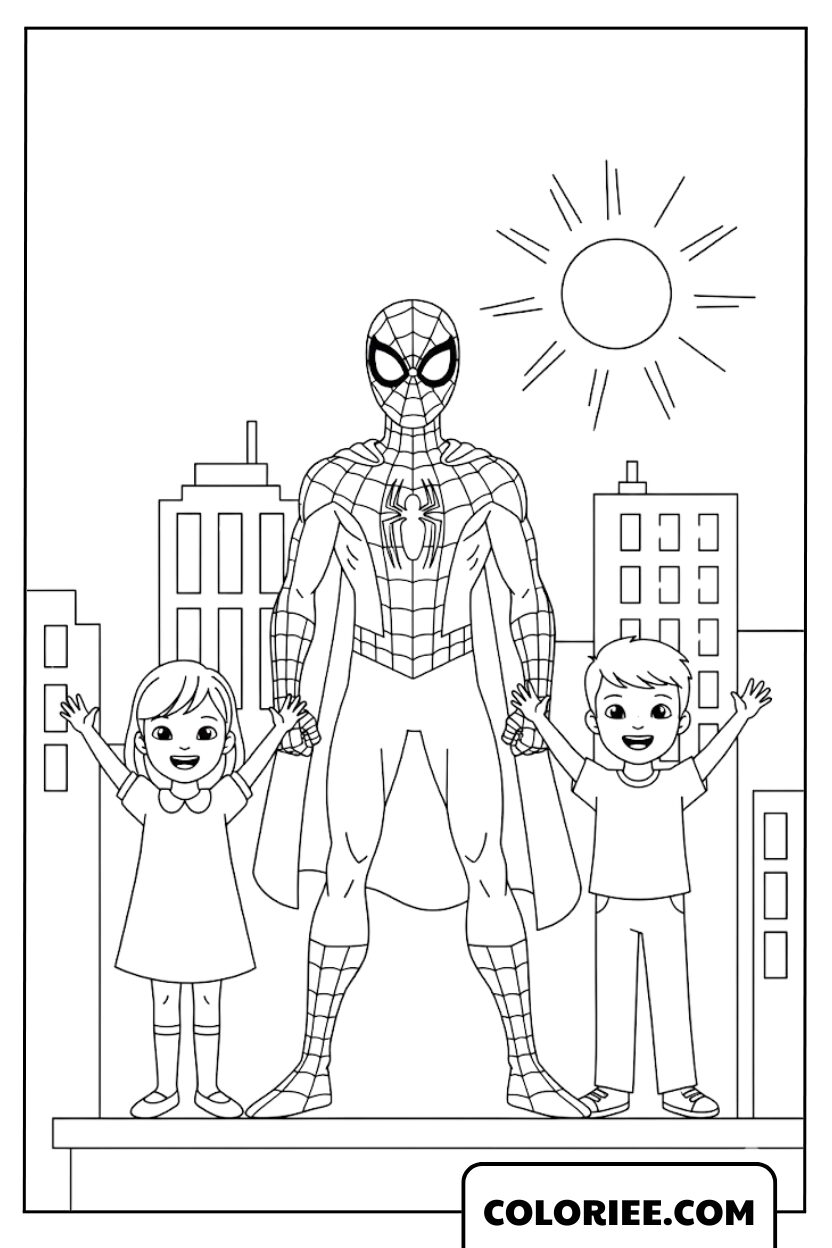 Spider-Man et les Sourires d’Enfants dans la Ville