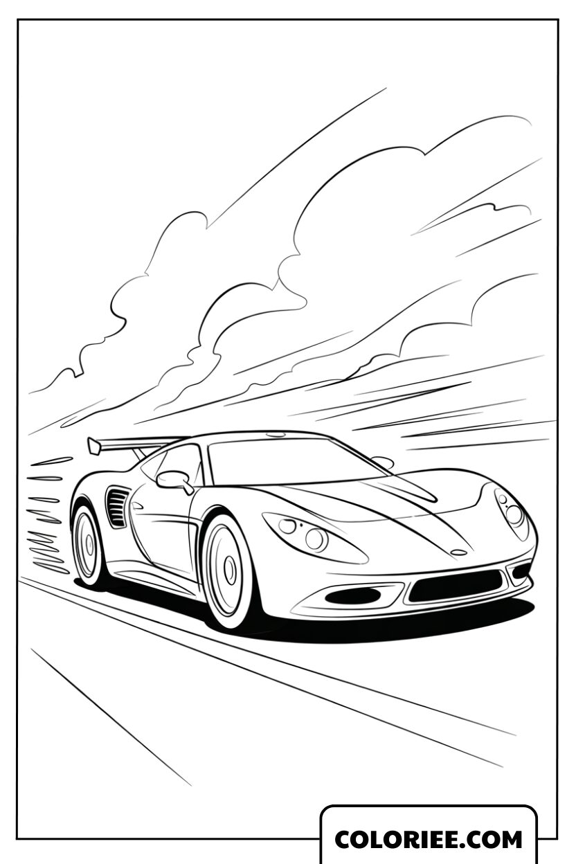 Supercar Ultra Rapide Déchirant le Vent