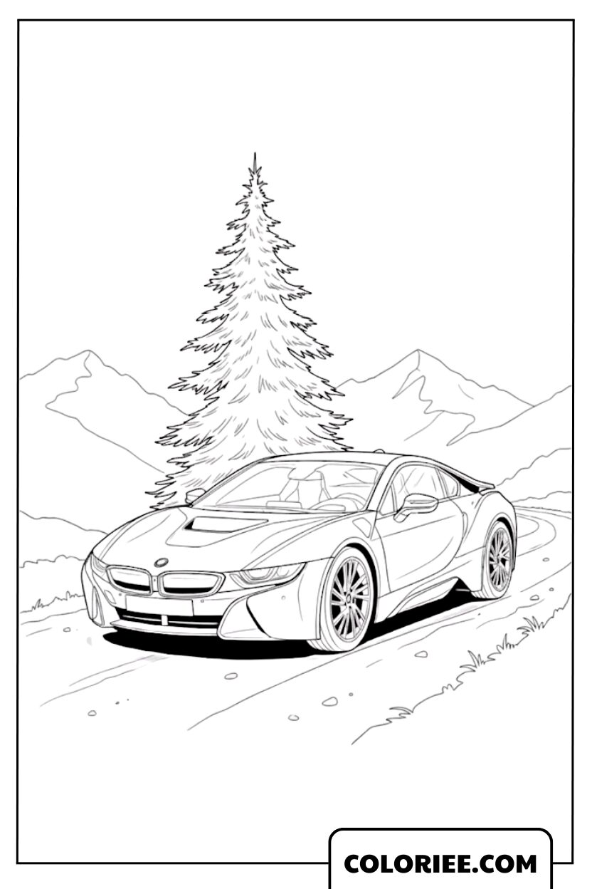 Voiture Sportive au Sommet des Collines Ventées
