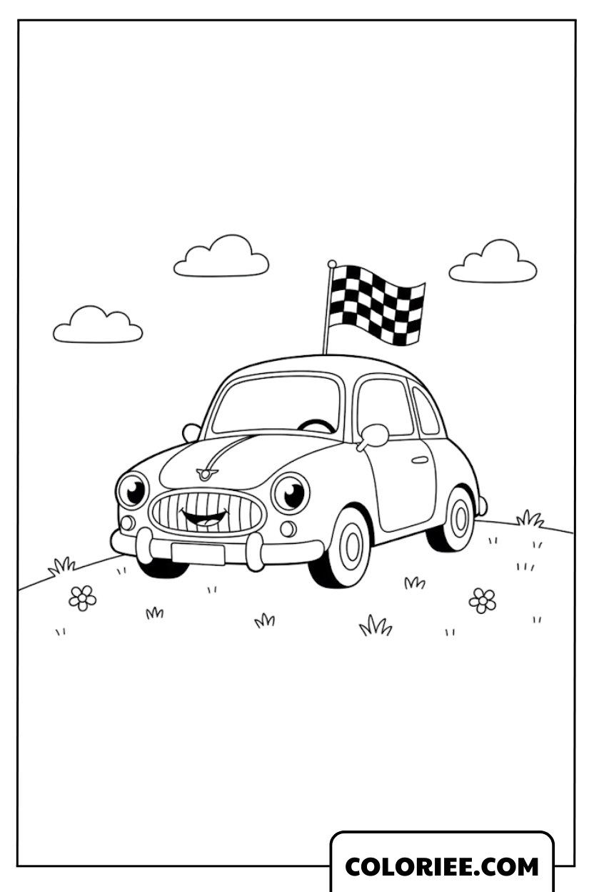 Voiture Vintage sur la Route de la Victoire