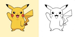 coloriage Pikachu ft