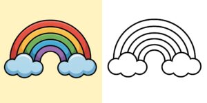 coloriage arc en ciel ft