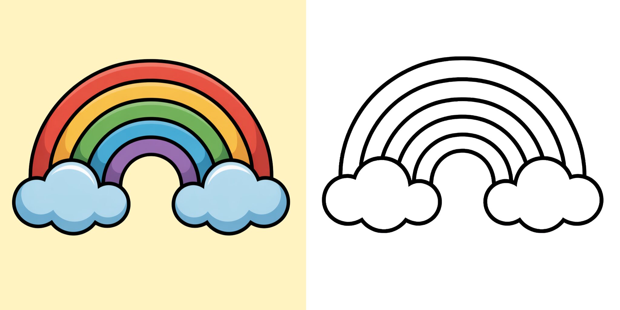 coloriage arc en ciel ft