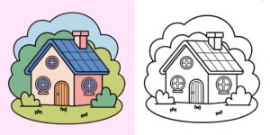 coloriage maison ft