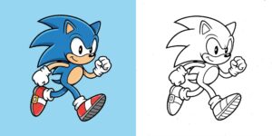 coloriage sonic ft