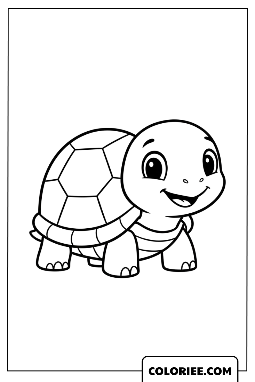 Coloriage Bébé Tortue Mignonne