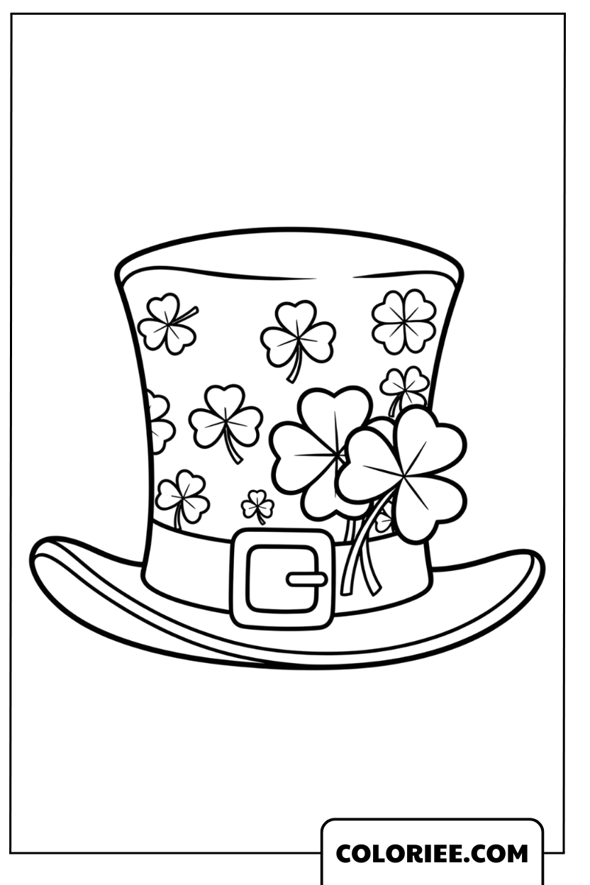 Coloriage Chapeau de Leprechaun Porte-Bonheur