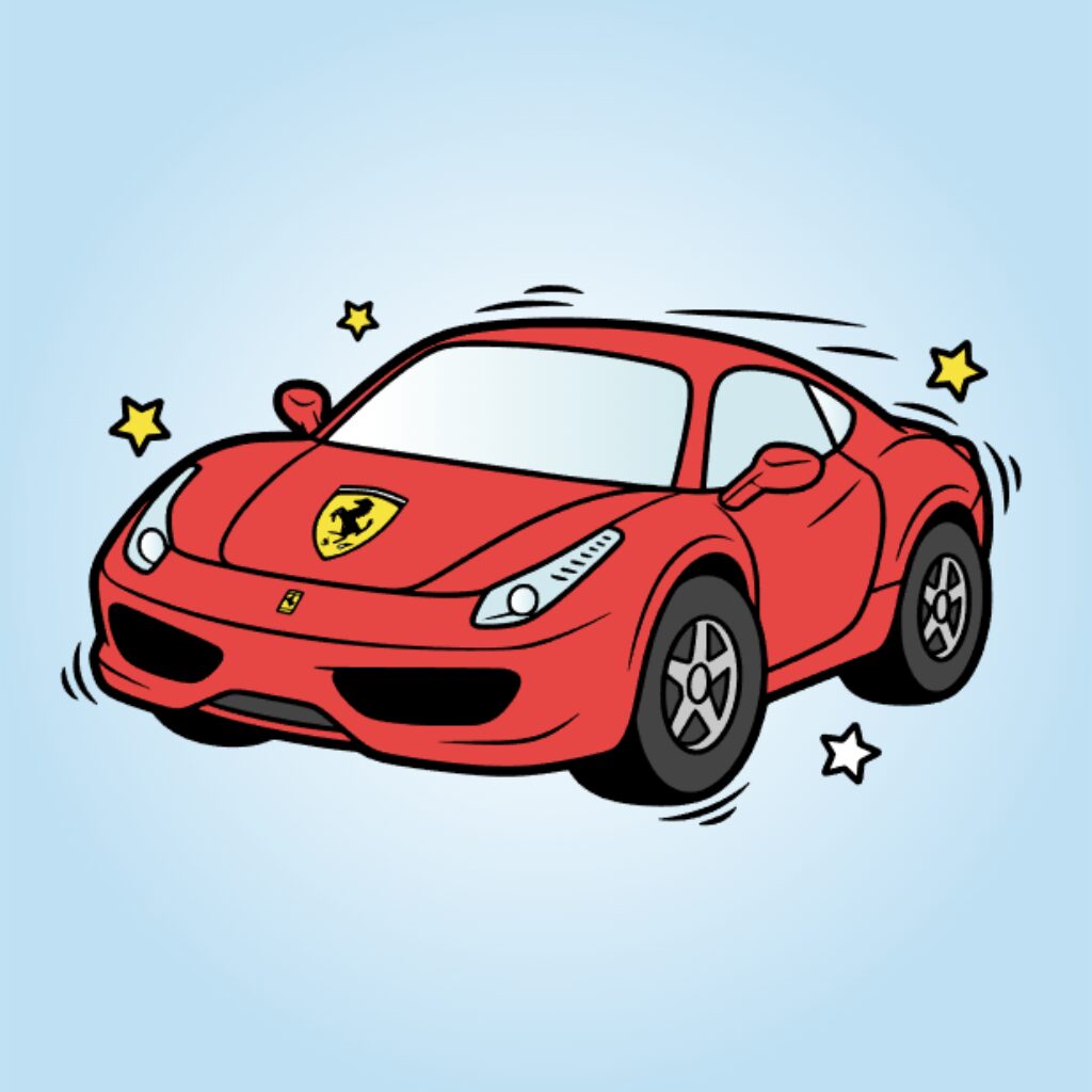 Coloriage Ferrari par numéros