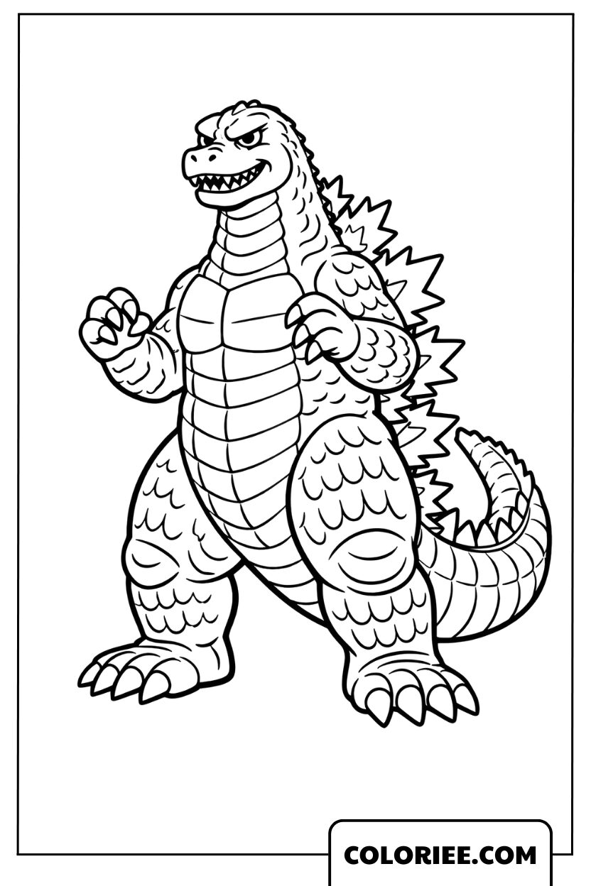 Coloriage Godzilla Roi des Monstres