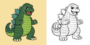 Coloriage Godzilla ft