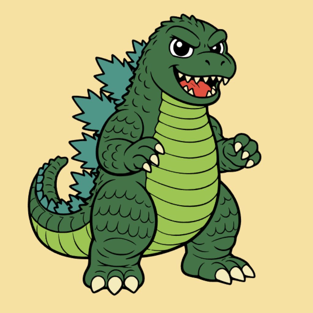 Coloriage Godzilla par numéros