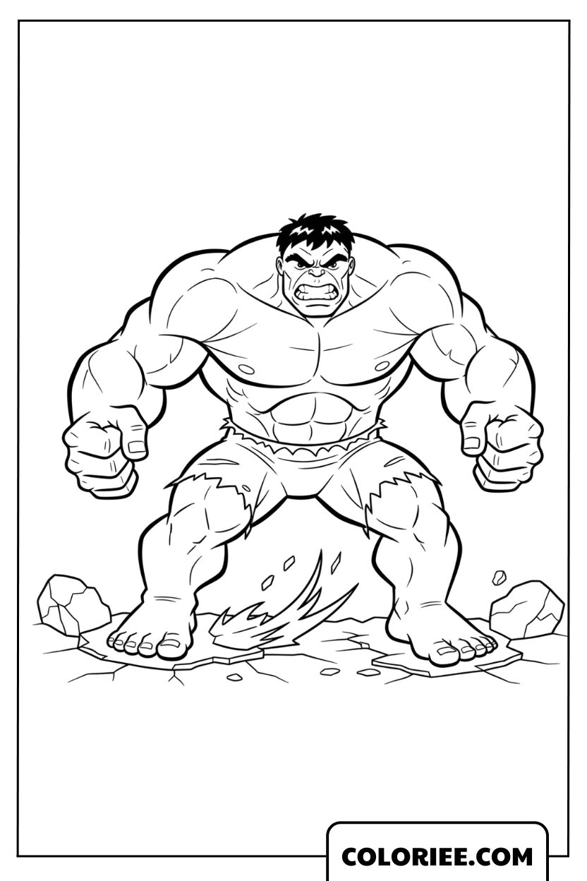 Coloriage Hulk Prêt au Combat