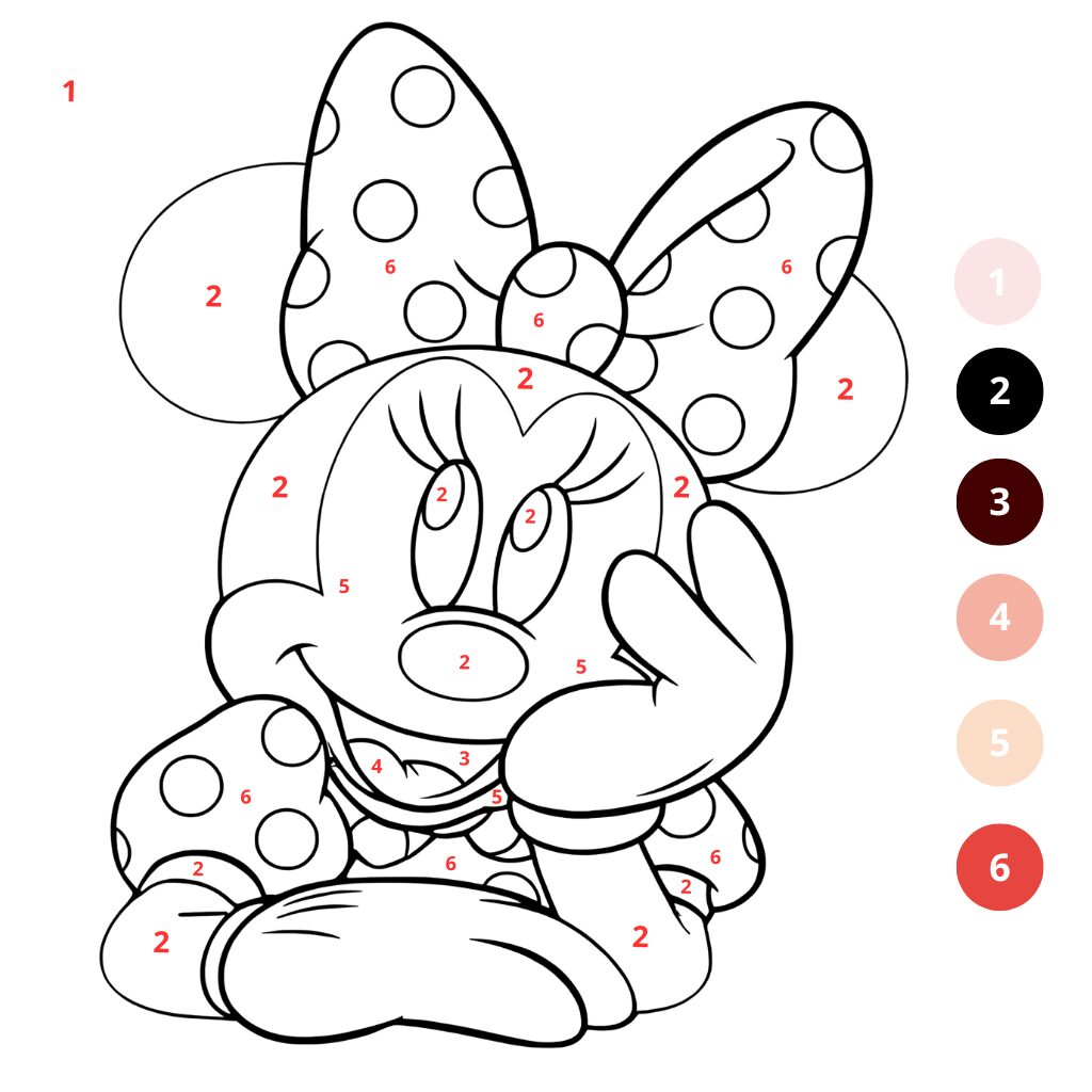 Coloriage Minnie par numéros (2)
