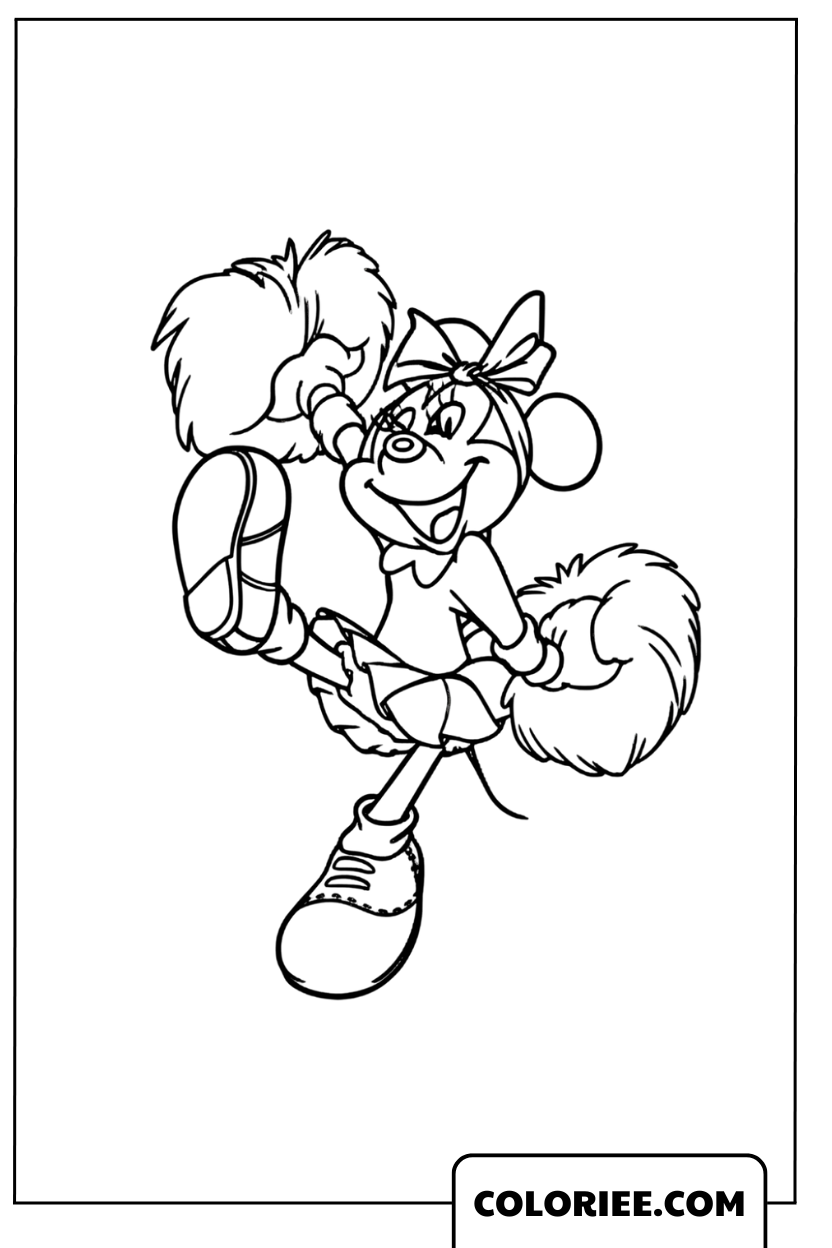 Coloriage Minnie qui danse joyeusement