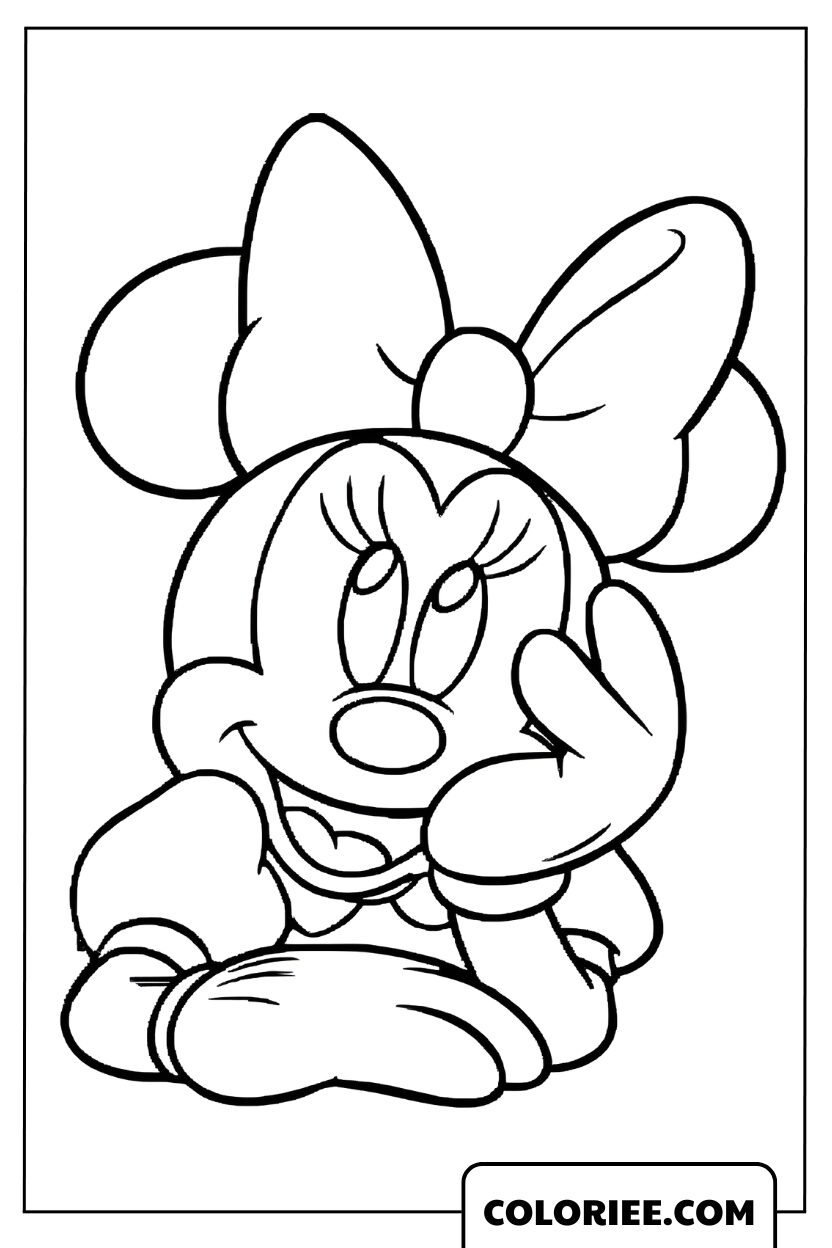 Coloriage Minnie rêveuse et adorable