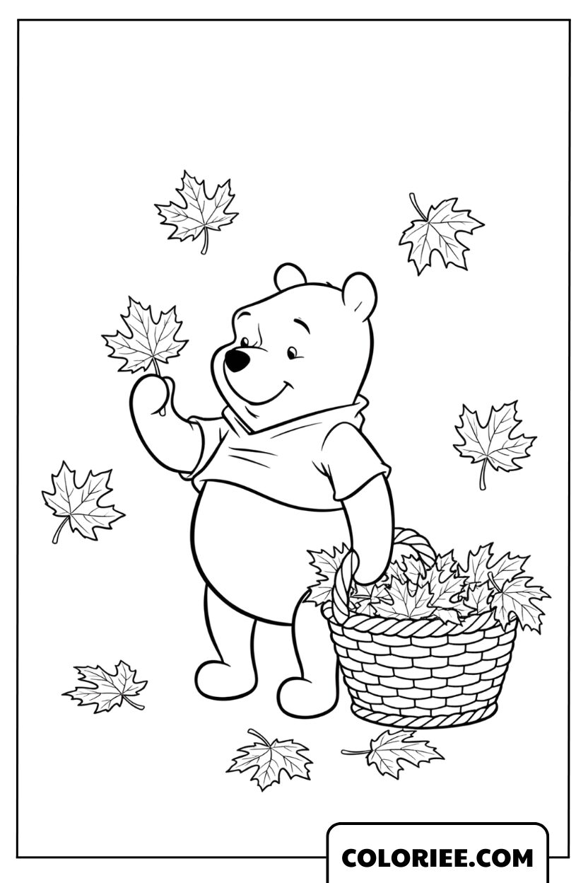 Coloriage Ourson Gourmand d’Automne