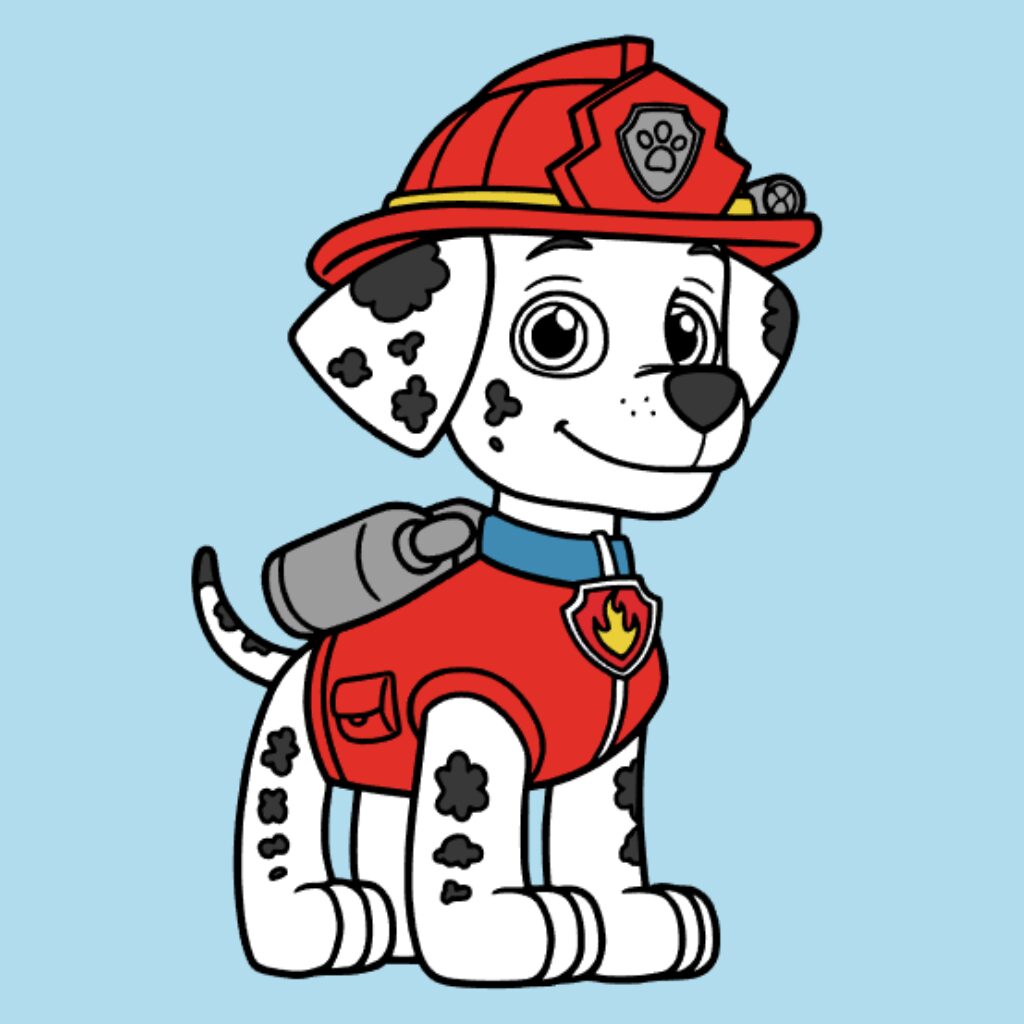 Coloriage Pat’ Patrouille Marshall par numéros