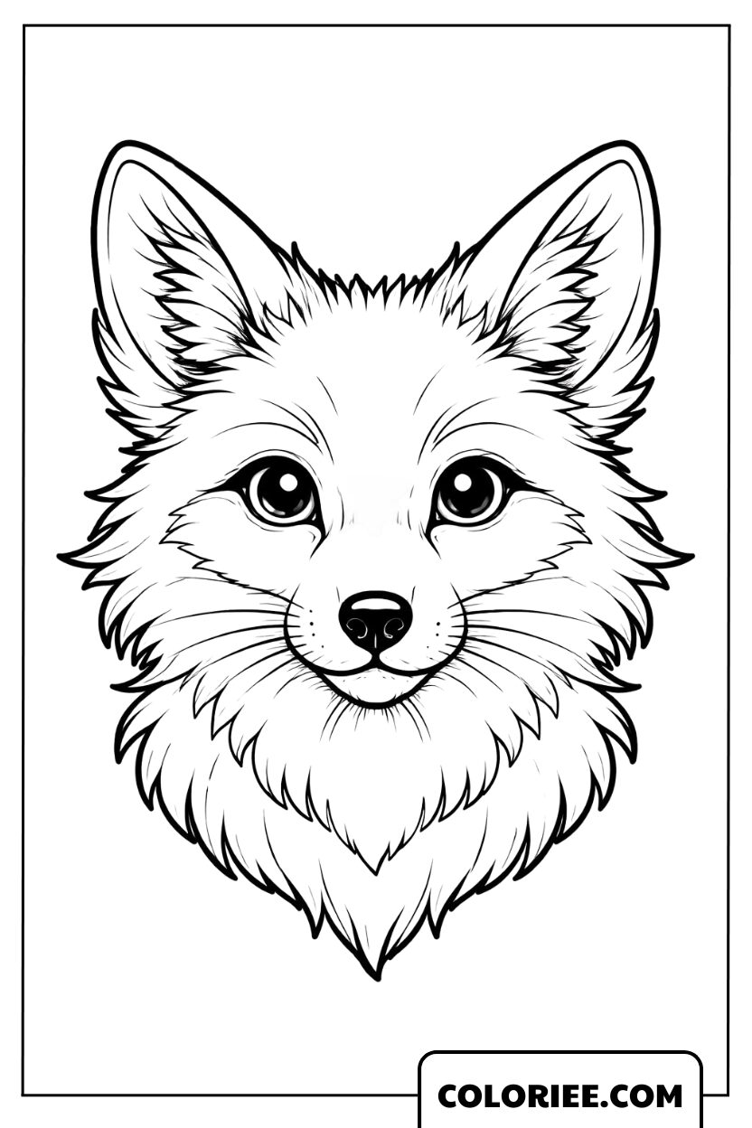 Coloriage Renard au Visage Doux et Adorable