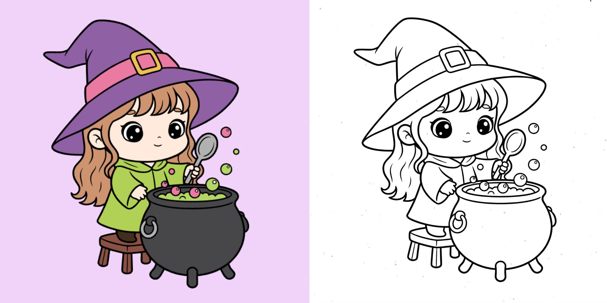 Coloriage Sorcière Ft