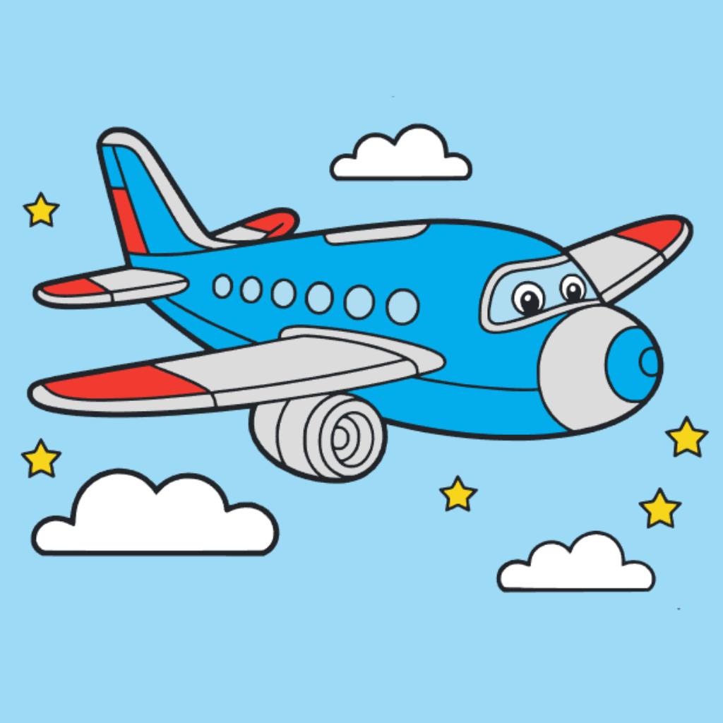 Coloriage avion par numéros