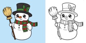 Coloriage bonhomme de neige ft