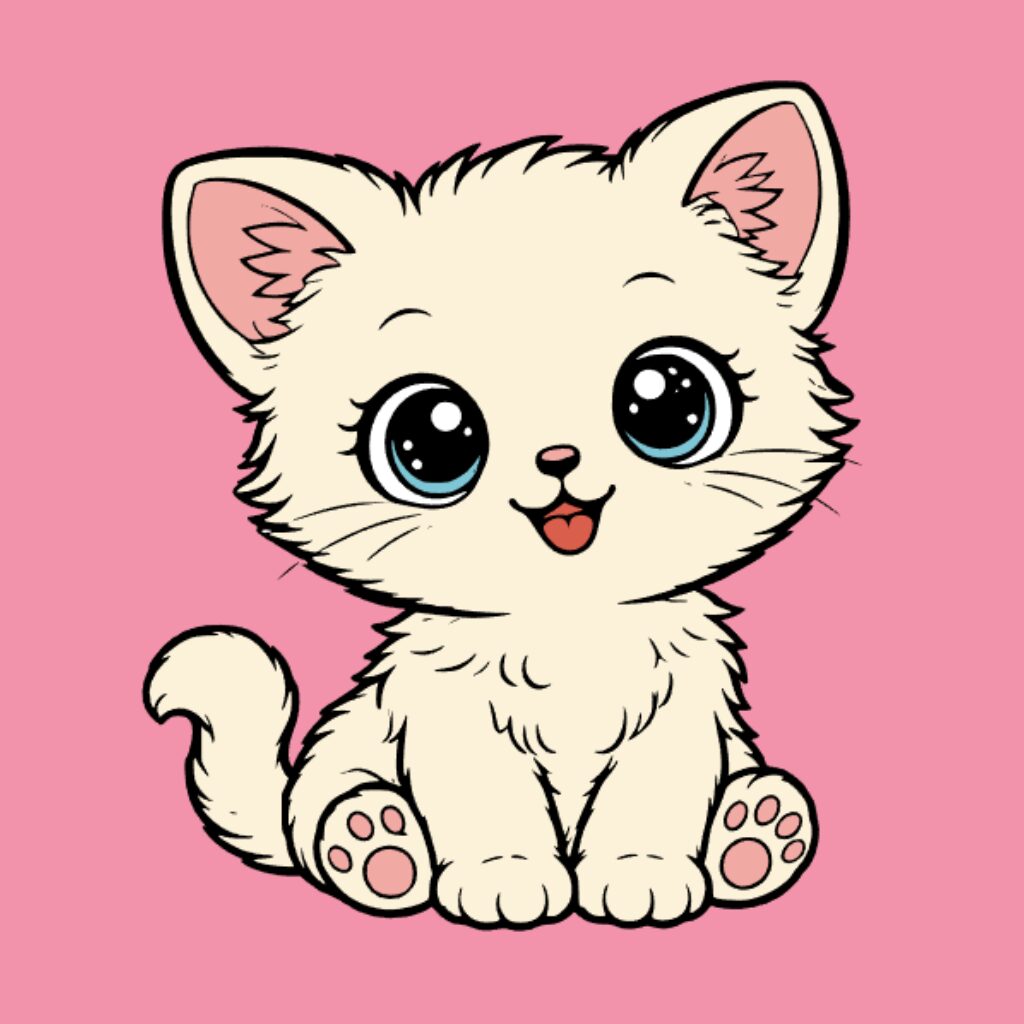 Coloriage chaton mignon par numéros
