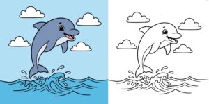 Coloriage dauphin ft