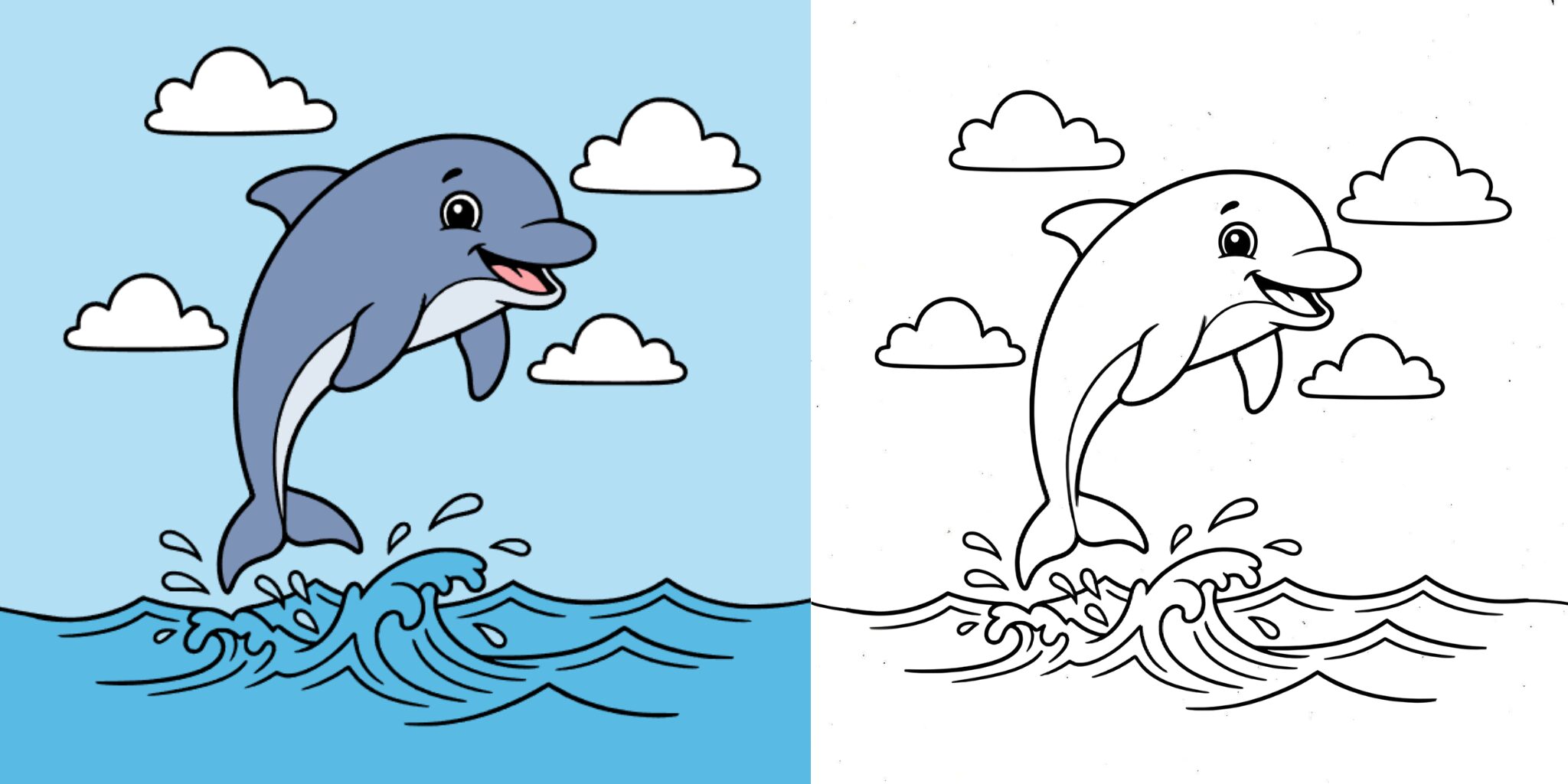 Coloriage dauphin ft